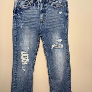 VIGOSS Distressed Denim Crop | Size 27